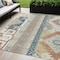 Homeroots 5' X 8' Ivory Blue And Brown Aztec Washable Indoor Outdoor Area Rug 598467 - alternate 1