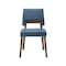 Armen Living Channell Wood Dining Chair in Walnut Finish with Blue Fabric - Set of 2 LCCHCHWABLU - alternate 4