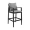 Armen Living Cayman Outdoor Patio Bar Stool in Aluminum with Gray Cushions LCCCBABL30 - alternate 1