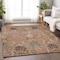 Homeroots 9' X 12' Khaki Terra Cotta And Black Damask Washable Indoor Outdoor Area Rug 603321 - alternate 5
