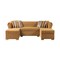 Homeroots Mustard Velvet U Shaped Three Piece Sofa and Chaise Sectional With Toss Pillows 643890 - alternate 1