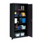 Hirsh Storage Cabinet, 72 in H, 36 in W, 18 in D, Recessed Twist, Keyed, Black, 4 Shelves 22005 - alternate 3