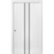 Sartodoors Sliding Closet Bi-fold Doors, Planum 0016 White Silk and Aluminum Strips, Sturdy Tracks Moldings Tr PLANUM0016BF-WS-72 x 80 (2* 36x80) - alternate 1
