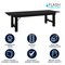 Flash Furniture HERCULES 9' x 40 in. Black Wash Commercial Farmhouse Folding Table, Antique Rustic Solid Pine XA-F-108X40-BW-GG - alternate 4