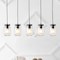 Jonathan Y Gaines 33.25" 5-Light Farmhouse Industrial Iron Mason Jar Linear LED Pendant, Oil Rubbed Bronze/Clear JYL7803A - alternate 5