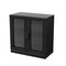 Homeroots 31" Black And Clear Glass Door Accent Cabinet With Three Shelves 564863 - alternate 6