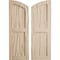 Ekena Millwork Riverwood 2 Equal Flat Panel w/Elliptical Top Faux Wood Shutters, 12W x 42H 38 Low Side, PR SHUFPL12X42RWPR - alternate 1