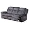 Homeroots 89" Dark Gray Reclining USB Sofa And Toss Pillow With Silver Legs 559208 - alternate 2