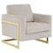 Leisuremod Lincoln Boucle Fabric Accent Armchair, Gold Stainless Steel Frame & Removable Back Cushion, Grey LA31-B-GR - alternate 1