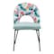 Homeroots Set of Two Green and Black Velvet And Steel Tropical Floral Dining Side Chairs, 2PK 555771 - alternate 1