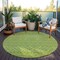 Homeroots 8' Lime Green And Ivory Round Chevron Washable Indoor Outdoor Area Rug 612276 - alternate 3