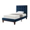Homeroots Navy Blue Solid Wood Twin Tufted Upholstered Velvet Bed 544758 - alternate 3