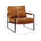 Homeroots 27" Brown Faux Leather And Black Arm Chair 526385 - alternate 3