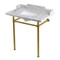 Kingston Brass 36-Inch Carrara Marble Console Sink with Stainless Steel Legs, 8-Inch, 3-Hole KMS36227M8SQ7 - alternate 1