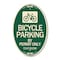 Signmission Bicycle Parking by Permit Only C.V.S. 21210 , 12 In X 18 In Architectural, Heavy Gauge Aluminum A-OV-G-1218-24322 - alternate 1
