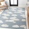 Jonathan Y Hedwig High-Low Youth Cloud Scandi Blue/Ivory 5 ft. x 8 ft. Indoor/Outdoor Area Rug SCN105A-5 - alternate 3