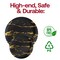 Smarty Had A Party 10.25" Black with Gold Marble Stroke Round Disposable Plastic Dinner Plates (120 Plates), 120PK 900BG-CASE - alternate 3