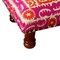 Homeroots 16" Pink Orange And Natural Cotton Embroidered Medallion Footstool 634164 - alternate 3