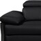 Homeroots 103" Black Top Grain Leather Reclining Metal USB Sofa 720334 - alternate 3