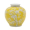 Homeroots 9" Yellow And White Chinoiserie Floral Porcelain Table Vase 574266 - alternate 2