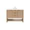 James Martin Vanities Solene 48 in. Single Vanity, Seaside Oak, w/ 3 CM White Zeus Quartz Top D225-V48-SSO-3WZ - alternate 1