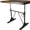 Homeroots Adjustable Height Brown and Black Solid Wood and Iron Writing Desk 516431 - alternate 3