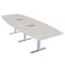Skutchi Designs 12ft Boat Conference Table With Power | Harmony Series | 12 Person Meeting Room Table HAR-BOT-48X144-T-K458-ESIL - alternate 1