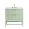 James Martin Vanities Emmeline 36'' Single Vanity, Pistachio w/ 3 CM Eternal Jasmine Pearl Top D100-V36-PST-3EJP - alternate 1