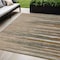 Homeroots 5' X 8' Taupe Copper And Green Striped Washable Indoor Outdoor Area Rug 597296 - alternate 1