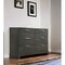 Homeroots 59" Gray Solid and Manufactured Wood Six Drawer Double Dresser 490461 - alternate 3