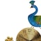 Homeroots 21" Blue Green And Gold Metal Silent Analog Peacock Novelty Wall Clock 626374 - alternate 2