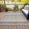 Homeroots 10' X 14' Gray And Silver Striped Washable Indoor Outdoor Area Rug 632220 - alternate 2