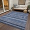 Homeroots 5' X 8' Navy Blue And Denim Blue Southwestern Washable Indoor Outdoor Area Rug 582831 - alternate 5