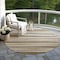 Homeroots 8' Brown Beige And Gray Round Striped Washable Indoor Outdoor Area Rug 597315 - alternate 4