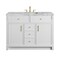 James Martin Vanities Bellshire 48" Single Vanity, Bright White w/ 3 CM Carrara Marble Top 660-V48-BW-3CAR - alternate 1
