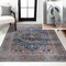 Jonathan Y Alacati Ogee Medallion Non-Slip Machine-Washable Navy/Brown 3 ft. x 5 ft. Area Rug WSH103C-3 - alternate 1
