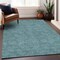 Homeroots 8' X 10' Teal Blue And Ivory Geometric Washable Indoor Outdoor Area Rug 602398 - alternate 4