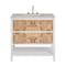 James Martin Vanities Olena 36" Single Vanity, Light Mappa Burl and Polished White, w/ 3 CM Siberian Silestone Top D804-V36-LMB-3SFR - alternate 1
