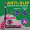 Lifemaster Kids 3-Wheel Scooter with Foldable Seat, LED Wheels, Adjustable Handlebar, Indoor/Outdoor Pink LIFMS11 - alternate 2