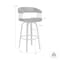 Armen Living Topanga 30.5in Swivel Walnut Wood Bar Stool in Gray Faux Leather with Golden Bronze Metal LCTOBAWAGRY30 - alternate 3