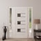Vdomdoors Front Exterior Prehung Metal-Plastic Door, Manux 8933 White Silk, 2 Side Sidelite Transoms, Office MANUX8933EXD-WS-W12+36+12xH80-LH - alternate 2