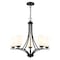 Vaxcel River Grove 5-Light Matte Black Chandelier, Frosted White Glass Shades H0317 - alternate 1