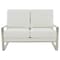 Leisuremod Jefferson Contemporary Faux Leather Loveseat with Silver Frame, White JAS53W-L - alternate 2