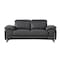 Homeroots 71in Dark Gray and Silver Italian Leather Loveseat 720508 - alternate 1
