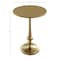 Lavish Home Side Table Iron Pedestal Table Antiqued Brass Finish for Couch, Loveseat, Entryway Vintage Furniture 80-ENDTBL-26 - alternate 3