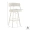 Armen Living Saturn 30in Swivel Bar Stool with Gold Brushed Stainless Steel and White Faux Leather LCSNSWBABGLWH30 - alternate 4