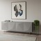 Homeroots 94in Gray Wood And Glass Carved Geometric Sideboard 372107 - alternate 2