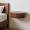 Homeroots 16" Brown Solid Wood One Drawer Round Floating Nightstand 651497 - alternate 8