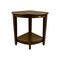 Homeroots Curvilinear Dark Brown Teak 18" Corner Shower Bench With Shelf 383307 - alternate 1