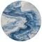 Homeroots 8' Navy Blue And Silver Round Abstract Washable Indoor Outdoor Area Rug 618336 - alternate 3